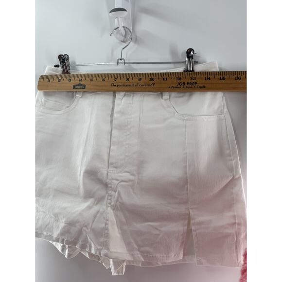 Skorts for Women High Waisted Trendy Denim Mini Skirt Side Slit Jean Short Sz M. - Picture 8 of 12